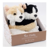 THE HOT WATER BOTTLE COMPANY Two Pack Black & Sand Twin Corgi Heaties