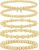 TINGN 5Pcs 14K Gold Plated Bracelet for Women Stretch Beaded Bracelets Layered Cross/Double Circle/Bow/Heart/Wave-Shaped Gold Tone Bracelets Adjustable Bracelet Jewellery Gifts for Women Girls