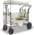 TMZ Foldable Utility Wagon with Side-Opening Seat Conversion, Folding Trolley with 2 Seats & Heavy-Duty 264 lbs Load Capacity (Beige)