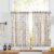 TOPICK Boho Linen Blend Kitchen Curtains 36 Inch Drop Small Cafe Curtains Light Filtering Tier Curtain for Bathroom RV Baset Sink Cupboard Rod Pocket Blue on Beige 2 Panels
