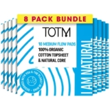 TOTM Natural Sanitary Towels with Organic Cotton & Renewable Woodpulp Medium – Pack of 80 15% off Subscribe & Save
