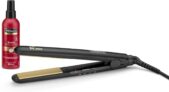 TRESemme Keratin Smooth Hair Straighteners, Gift Set with Heat Protection Spray, 3 Heat Settings up to 230C, 15 Second Heat Up, Black, 2066BU