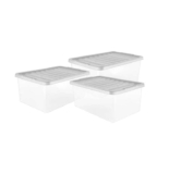 TU 45L Grey Plastic Storage Boxes – Pack of 3, Free C&C