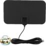 TV Aerial Indoor, Indoor TV Aerials with Strong Signal Uk, Digital Ariels for TVIndoor, for Freeview Channels – Ultra Thin TVAriels for Stronger Signal with 13 Ft Long Cable