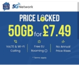 Talk Home Mobile Sim Only 50GB Data, Unlimited Mins & Texts – 1 Month Contract – No Price Rise, EU Roaming Included