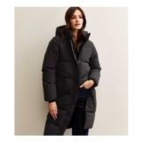 Tall Black Longline Puffer Coat Womens