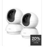 Tapo C200 2-Pack (1080P Pan/Tilt Indoor Wi-Fi Camera, Motion Detection, Night Vision, No Monthly Fee) with code, free C&C