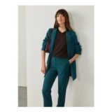Teal Blue Twill Melange Relaxed Blazer