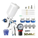 TeamSky HVLP Spray Gun with 3 Nozzles (1.4/1.7/2.0mm) and Regulator