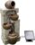 Teamson Home Solar Powered Water Feature, Indoor or Outdoor Garden Water Fountain, 4 Tier Pot, Waterfall with Solar Powered Pump and LED Lights