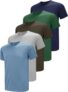 Teesmen Mens Sports T-Shirts 5 Pack Quick Dry Moisture Wicking Breathable Plain Short Sleeve Crew Neck Sports Gym Running Workout