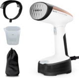 Tefal Access Steam Pocket Handheld Clothes Steamer, Ultra-Compact Design, Foldable Head, 15-Second Ready, 1300W, Steam Output up to 20g/min, Lightweight, DT3052G0, Black & White & Rose Gold
