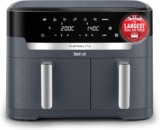 Tefal Easy Fry XXL Dual Zone Digital Air Fryer, 2 Drawers, 11L, 8in1, Air Fry, Extra Crisp, Roast, Bake, Reheat, Dehydrate, 7 Pre-set Programs, Dishwasher Safe Baskets, Java Grey – EY942BG0