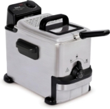 Tefal Oleoclean Compact, 2L Oil Capacity, Patented Filtration System, Easy to Clean, 0.8kg, 3 Portions, 1600W, Stainless Steel with Removable Grey Oil Box – FR701640