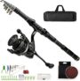 Telescopic fishing rod and spinning reel combination set, telescopic fishing rod, spinning fishing reel, various fishing baits 100 meters of fishing line and some necessary fishing accessories