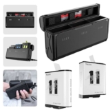 Telesin Enduro Battery and Pocket Charger Kit for GoPro Hero 11/10/9 Fast Charging, 3-Slot Design (Includes 2 Batteries, Charger & Cable)