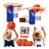 Terramus Indoor Mini Basketball Hoop Set, 2 Hoops, LED Scoring