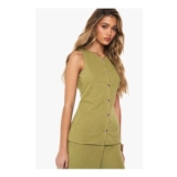 Textured Button through Waistcoat