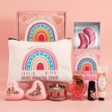 Thank You Gifts for Women,Pamper Sets for Women Gifts,Care Package for Her,Relaxation Bath Pamper Hamper Gift Box for Best Friend,Mum,Wife,Sister(Rose)