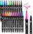 Thboxes 24 Colours Colouring Pens,Dual Tip Marker Pens Washable Brush Tip Felt Tip Pens Water-Based Markers for Adult and Kids Colouring Drawing Sketching Calligraphy Good Easter Gifts