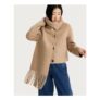 The F&F Edit Fringed Scarf Coat with Wool in Med Nude