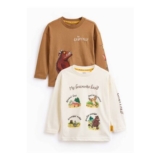 The Gruffalo Character Print Long Sleeved T-Shirts 2 Pack 1-2 Years