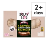 The Jolly Hog Marmite 6 British Sausages 400g (Clubcard)