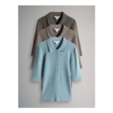 The Set 3 Pack Knitted Ribbed Polo Tops Brown/Neutral/Blue