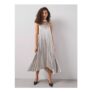 The Very Collection High Neck Pleated Metallic Maxi Dress – Silver