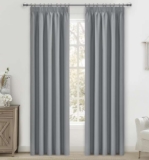 Thermal Blackout Pencil Pleat Curtains 2 Panels Light Blocking Noise Reducing – Light Grey 66×72 Inch