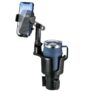 This Hill Car Cup Holder Expander Adjustable Base with Phone Mount for Car Compatible with iPhone All Smartphones