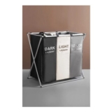 Three-Compartment Bathroom Laundry Basket with Detachable Organizer