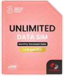 Three Unlimited Data SIM Card for Portable WiFi, Routers & Phones Preloaded Until April 2027 Dual Network (Three & Vodafone)