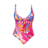 Tie Front Plunge Swimsuit