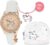 Tikkers Girls White PU Strap Unicorn Stone Set Watch Set ATK1063