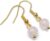 Tiny Rose Quartz Bead Earrings, 6mm Round Beads on Nickel Free Gold Tone Hooks : 29mm long, Handmade Natural Stone Beaded Drop Earrings for Women