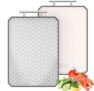 Titanium Chopping Board, 41.5x28x2cm Double Sided Cutting Board with Anti-Scratch Diamond Texture & Juice Groove, Non-Slip Wheat Straw & Pure Titanium, Heavy Duty Kitchen Prep Station