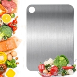 Titanium Cutting Board for Kitchen, Double-Sided 304 Stainless Steel Chopping Board, 9.25 x 5.71 inches Titanium Cutting Boards,Food-Grade Metal Cutting Boards for Meat, Fruit and Vegetables