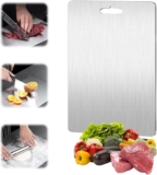 Titanium Cutting Boards, Titanium Cutting Boards for Kitchen, Hygiene & Durability 304 Stainless Steel Food Grade Cutting BoardsBoard, Meat, Fruit, Vegetables34X23cm