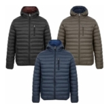 Tokyo Laundry Puffer Jacket Mens Hooded Quilted Zip Pockets