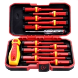 Tolsen 13pcs VDE Insulated Screwdriver Set Interchangeable in Case Magnetic Tip 1000V
