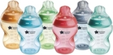 Tommee Tippee Natural Start Baby Bottles for 0m, Pack of 6 260ml Baby Bottles, with Slow Flow Breast-Like Teat for a Natural Latch, Self-Sterilising and BPA Free, Baby Feeding Essentials, Colourful