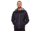 Tommy Hilfiger Mens Color Blocked Logo Rain Jacket – Navy Large