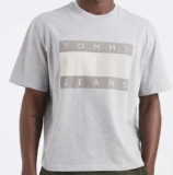 Tommy Jeans 90s distressed flag logo t-shirt in grey – men – sizes XS – XL