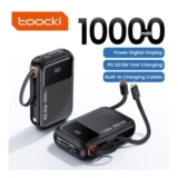 Toocki 10000mAh USB-C In/Out Power Bank, 22.5W PD3.0/QC4, Display