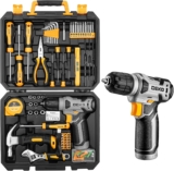 Tool Kit: DEKO Drill Set with Cordless Drill, Tool Kit Set Box, DIY Hand Tools for Men and Home, with 8V Electric Drills,126 Piece