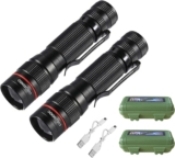 Torches Led Super Bright, Tactical Flashlights Rechargeable, Mini Small Pocket Torch High Lumen 3 Modes Handheld Lantern Light for Camping Hiking Fishing Outdoor Activities 2 Pack