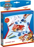 Totum Paw Patrol Stamp Set, Black with Motif Stamps, Ink Pad, Colourful Pens and Colouring Pad, Gift for Children from 3 Years