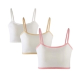 TouKingda Training Bras for Girls, 3Pcs Cotton Cami Bra, S