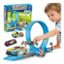 Toy Car Track Set with 14 Pieces and Catapult